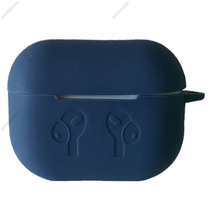 Чохол Airpods Pro 2 силіконовий LOGO 2в1(+ карабін) тех.пак Midnight blue