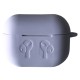 Чохол Airpods Pro 2 силіконовий LOGO 2в1(+ карабін) тех.пак Lavander grey