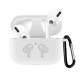 Чохол Airpods Pro 2 силіконовий LOGO 2в1(+ карабін) тех.пак White
