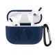 Чохол Airpods Pro 2 силіконовий LOGO 2в1(+ карабін) тех.пак Midnight blue