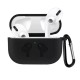 Чохол Airpods Pro 2 силіконовий LOGO 2в1(+ карабін) тех.пак Black