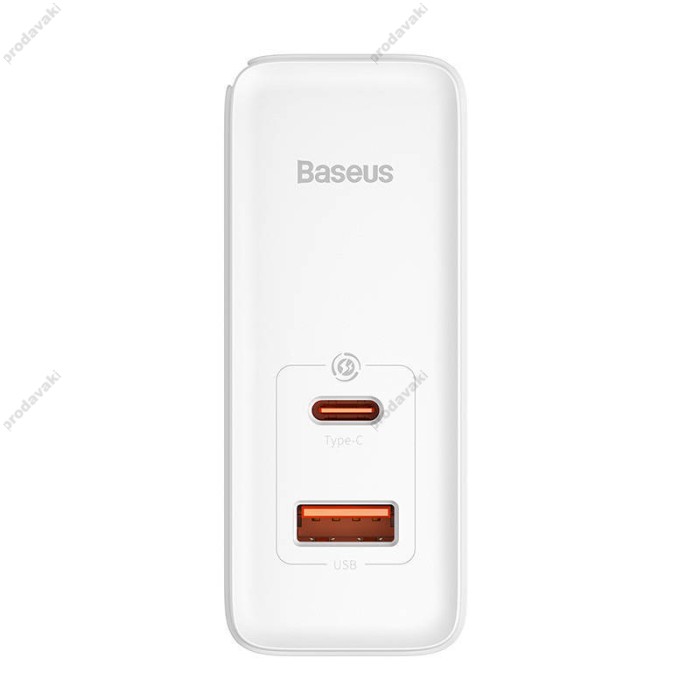 Мережевий зарядний пристрій Baseus GaN5 Pro Fast Charger Type-C cable 100W White CCGP090202