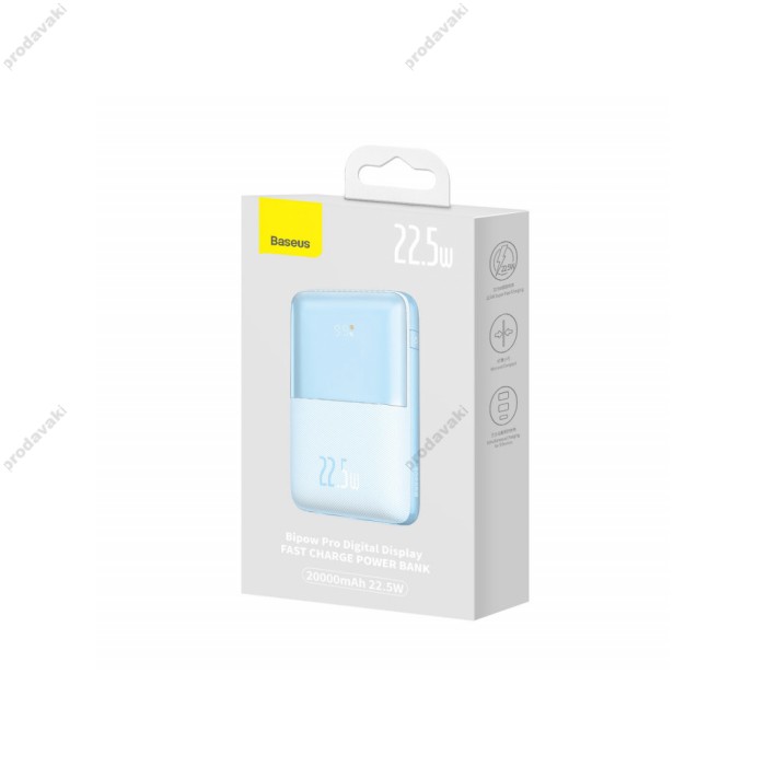 Повербанк портативний акумулятор Power bank Baseus Bipow Pro 22.5w 20000 mAh Blue PPBD040303