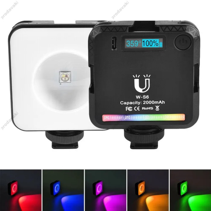 Накамерне відеосвітло LED CH W-S6 RGB 2500-9000K