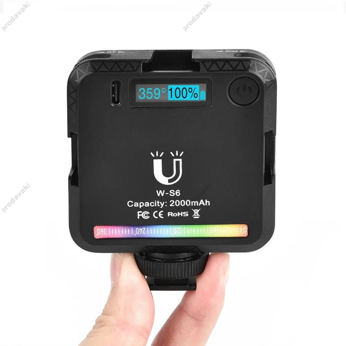 Накамерне відеосвітло LED CH W-S6 RGB 2500-9000K