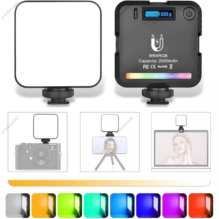 Накамерне відеосвітло LED CH W-S6 RGB 2500-9000K