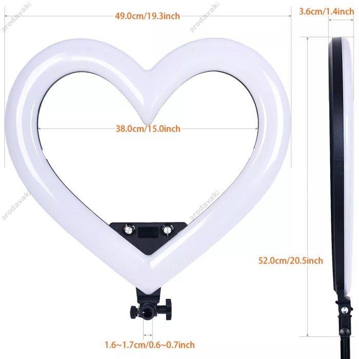 Лампа Кільцева Heart Shaped Light LED CH ZB-48RGB 48cm 19" 55W 3200-5600K