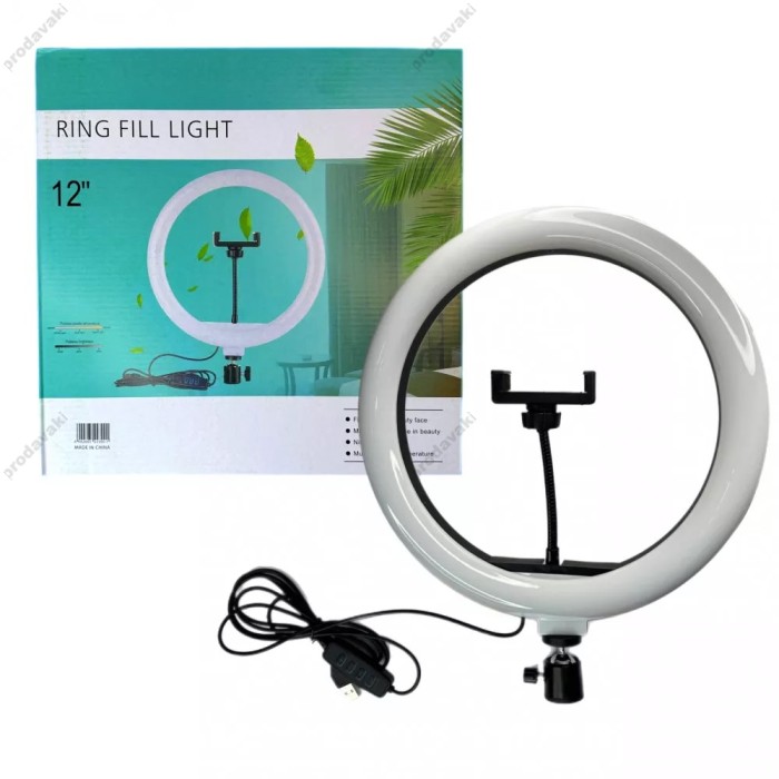 Лампа Кільцева Fill Light LED CH QX300 30cm 12W 3000-6000К на дроті USB