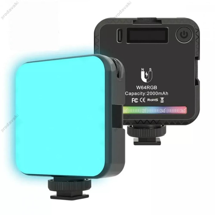 Накамерне відеосвітло LED CH W64 RGB 2500K-9000K