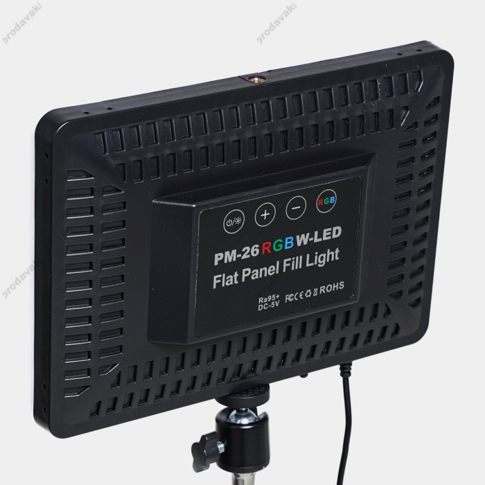 Лампа відеосвітло LED RGB CH PM-26 23x16 cm 96 Lights 2700K-6000K Remote USB + Adapter inside