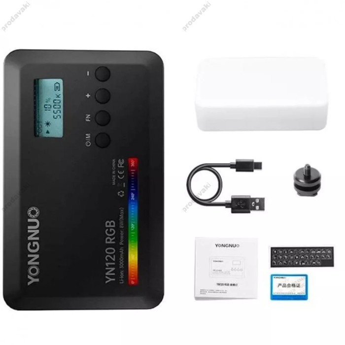 Накамерне відеосвітло LED Yongnuo YN120 RGB 8W Light 130 color 3200-9000K 3100mAh