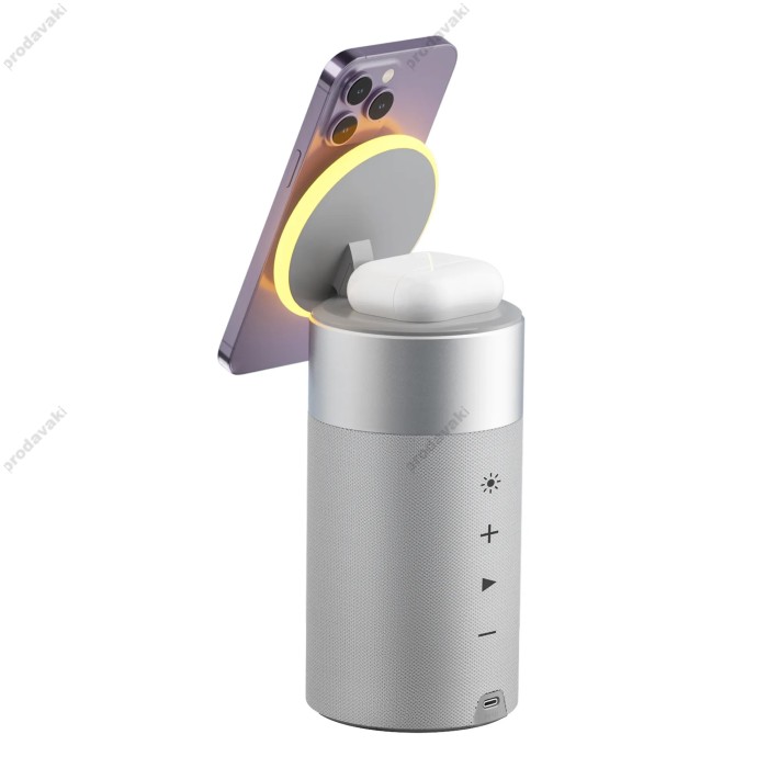 Бездротове ЗУ Wiwu Wi-W022 3 in 1 15W Wireless Charger Speaker