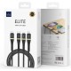 Кабель Wiwu Wi-C024 Elite Series 3in1 Type-C to Lightning – Type-C – Micro USB Ultra Fast Charging Cable 100W 1.2M