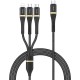 Кабель Wiwu Wi-C024 Elite Series 3in1 Type-C to Lightning – Type-C – Micro USB Ultra Fast Charging Cable 100W 1.2M