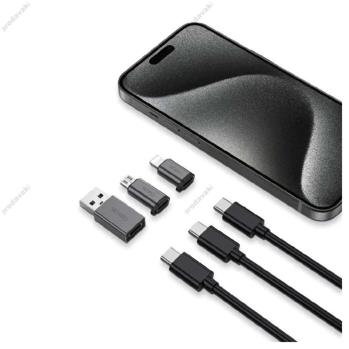 Перехідник WiWU Wi-C031 Concise Adapter Pack 3in1 Type-C to USB-A / Type-C / Lightning