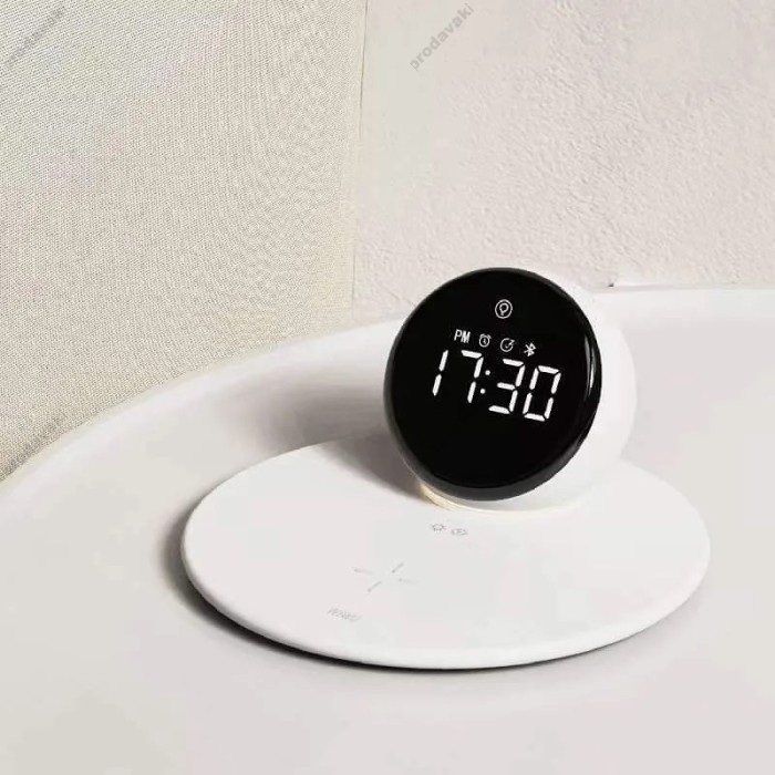 Бездротова зарядка стенд WIWU Wi-W017 15W 3in1 Wireless Charger+Digital Alarm+Bluetooth Speaker