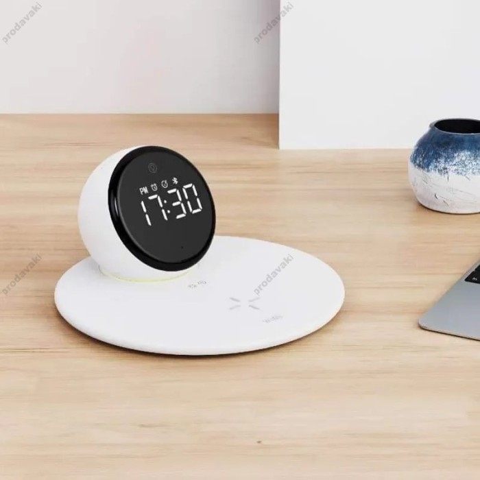 Бездротова зарядка стенд WIWU Wi-W017 15W 3in1 Wireless Charger+Digital Alarm+Bluetooth Speaker