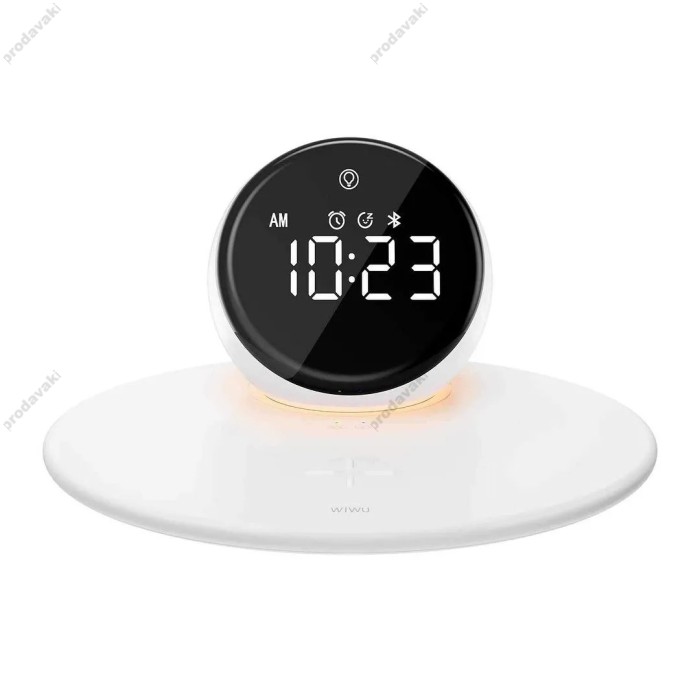 Бездротова зарядка стенд WIWU Wi-W017 15W 3in1 Wireless Charger+Digital Alarm+Bluetooth Speaker