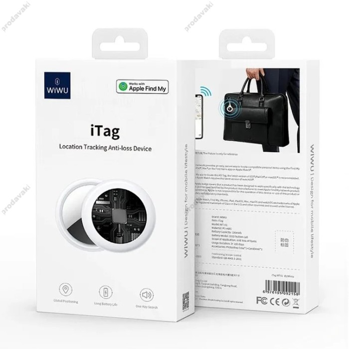 Пошуковий трекер Wiwu WT-01 iTag Location Tracking Anti-loss Device IOS White
