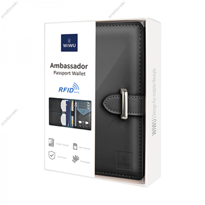 Чоловічий гаманець Wiwu Ambassador Passport Wallet Black