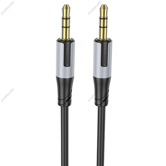 Аудіокабель AUX-кабель аудіоадаптер Borofone BL19 3.5mm to 3.5mm Black