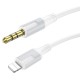 Аудіокабель AUX-кабель аудіоадаптер Borofone BL19 Lightning to 3.5mm White