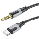 Аудіокабель AUX-кабель аудіоадаптер Borofone BL19 Type-C to 3.5mm Black
