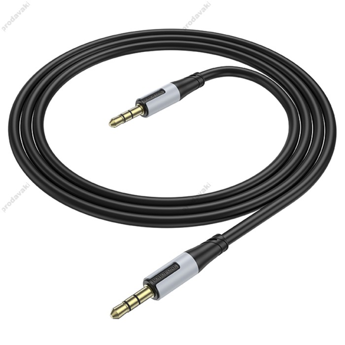 Аудіокабель AUX-кабель аудіоадаптер Borofone BL19 3.5mm to 3.5mm Black