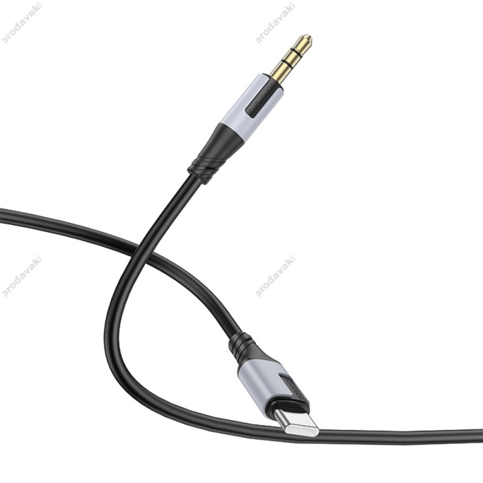 Аудіокабель AUX-кабель аудіоадаптер Borofone BL19 Type-C to 3.5mm Black
