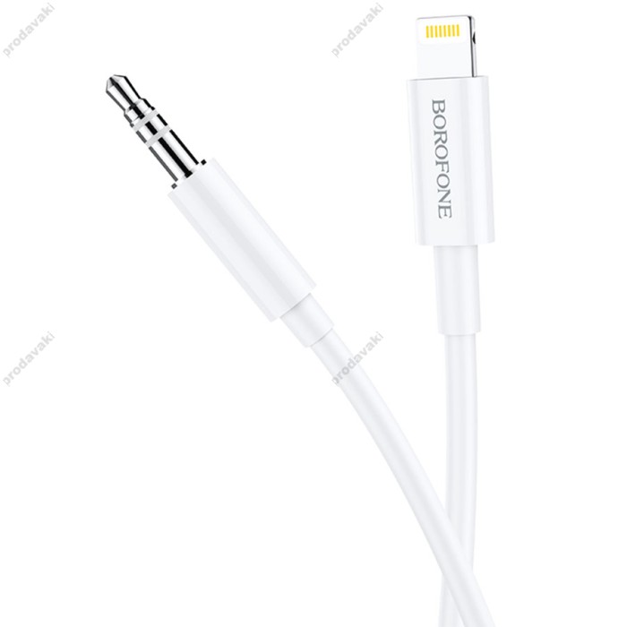 Аудіокабель AUX-кабель аудіоадаптер Borofone BL9 Lightning to 3.5mm White