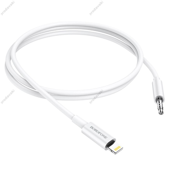 Аудіокабель AUX-кабель аудіоадаптер Borofone BL9 Lightning to 3.5mm White