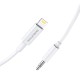 Аудіокабель AUX-кабель аудіоадаптер Borofone BL9 Lightning to 3.5mm White