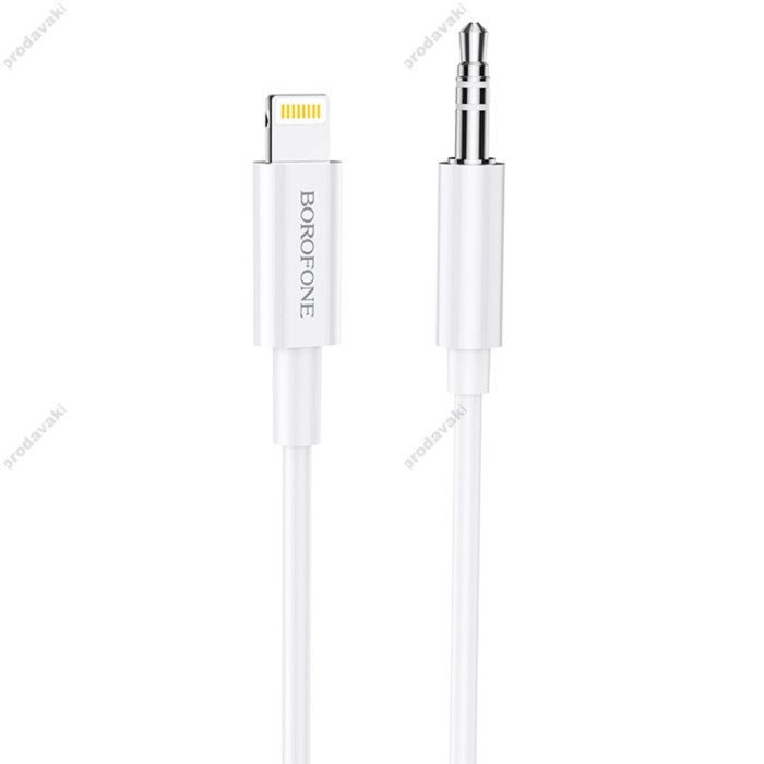Аудіокабель AUX-кабель аудіоадаптер Borofone BL9 Lightning to 3.5mm White