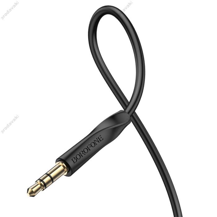 Аудіокабель AUX-кабель аудіоадаптер Borofone BL16 3.5mm to 3.5mm Black