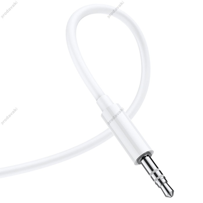 Аудіокабель AUX-кабель аудіоадаптер Borofone BL9 Lightning to 3.5mm White