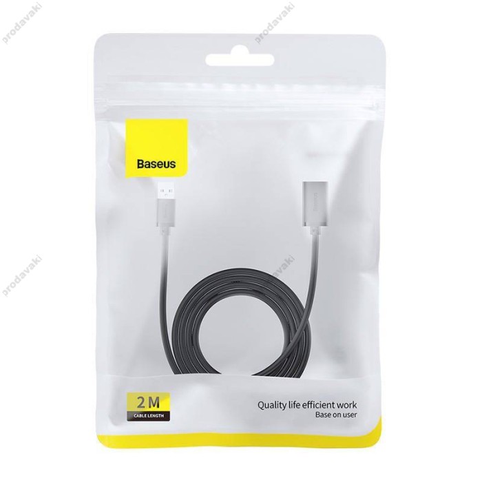 USB Подовжувач Baseus AirJoy Series USB3.0 Extension Cable 2m Cluster Black B00631103111-03