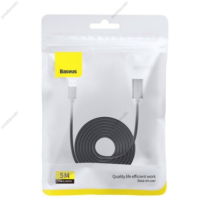 USB Подовжувач Baseus AirJoy Series USB3.0 Extension Cable 5m Cluster Black B00631103111-05
