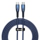 Кабель Baseus Glimmer Series Fast Charging Data Cable Type-C to Type-C 100W 5A 1m Blue CADH000703