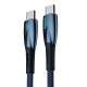 Кабель Baseus Glimmer Series Fast Charging Data Cable Type-C to Type-C 100W 5A 1m Blue CADH000703