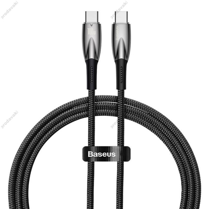 Кабель Baseus Glimmer Series Fast Charging Data Cable Type-C to Type-C 100W 5A 1m Black CADH000701