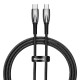 Кабель Baseus Glimmer Series Fast Charging Data Cable Type-C to Type-C 100W 5A 1m Black CADH000701