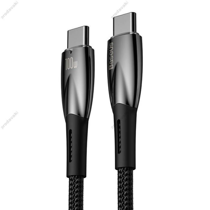 Кабель Baseus Glimmer Series Fast Charging Data Cable Type-C to Type-C 100W 5A 1m Black CADH000701