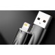 USB кабель Baseus Glimmer Series Fast Charging Data Cable USB to iP Ligtning 2.4A 2m Blue CADH000303