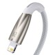 USB кабель Baseus Glimmer Series Fast Charging Data Cable USB to iP Ligtning 2.4A 1m White CADH000202
