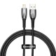 USB кабель Baseus Glimmer Series Fast Charging Data Cable USB to iP Ligtning 2.4A 2m Black CADH000301