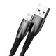 USB кабель Baseus Glimmer Series Fast Charging Data Cable USB to iP Ligtning 2.4A 2m Black CADH000301