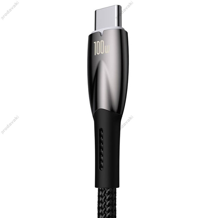 Кабель Baseus Glimmer Series Fast Charging Data Cable USB to Type-C 100W 6A 1m Black CADH000401