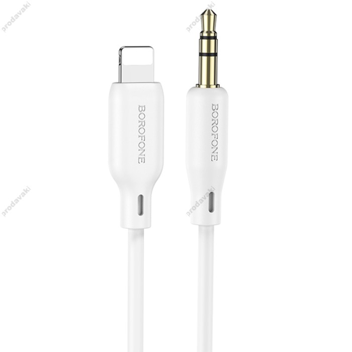Аудіокабель AUX-кабель аудіоадаптер Borofone BL18 Lightning to 3.5mm White