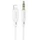 Аудіокабель AUX-кабель аудіоадаптер Borofone BL18 Lightning to 3.5mm White
