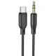 Аудіокабель AUX-кабель аудіоадаптер Borofone BL18 Type-C to 3.5mm Black